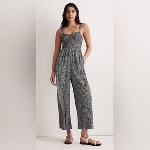 Madewell Womens Lucie Wide-Leg Jumpsuit in Micro Daisy Size Small